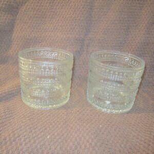 VTG PAIR OF CLEAR GLASS CANDLE HOLDERS, EMBOSSED DOTTED PATTERN $10 Listed a few